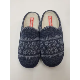 Zapatilla de lana abierta estampada